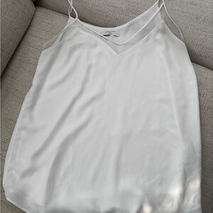 Babaton White Silk V-Neck Slip Cami